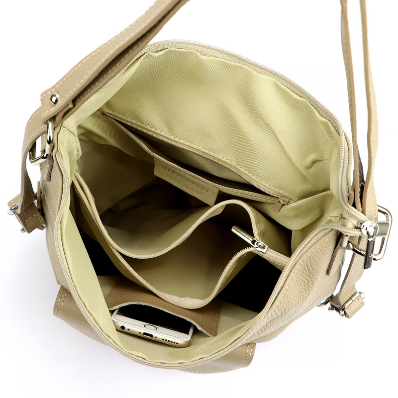 PATRIZIA Duża elegancka damska skórzana torebka na ramię z kieszeniami