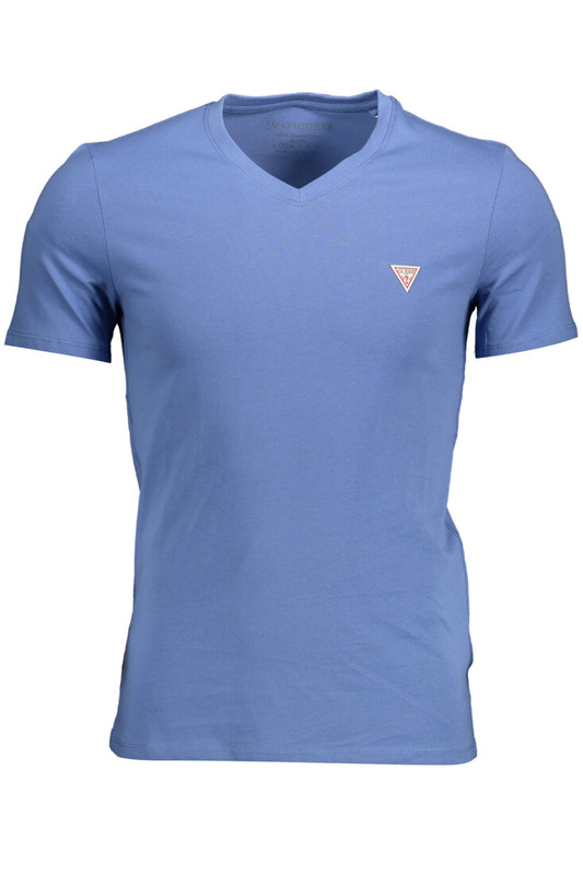T-SHIRT MĘSKI Z KRÓTKIM RĘKAWEM GUESS JEANS NIEBIESKI