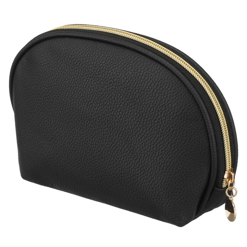 Czarna kosmetyczka ze skóry ekologicznej zamykana suwakiem - Rovicky