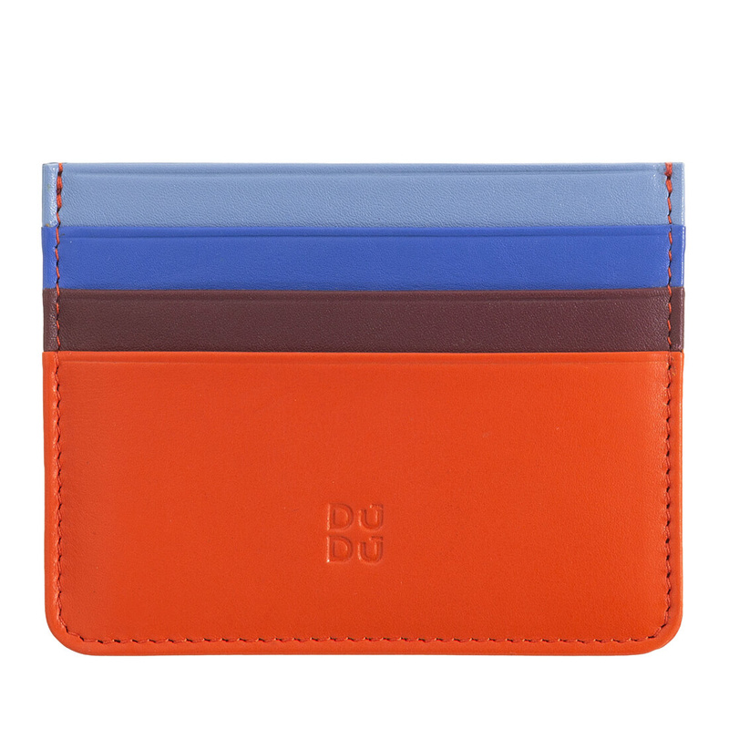 DUDU Etui na karty dokumenty skóra naturalna małe kontrastujące kolory