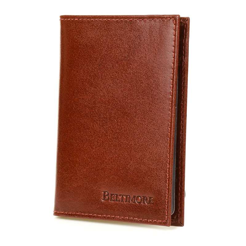 Etui na dokumenty karty brąz skórzane slim Beltimore G95