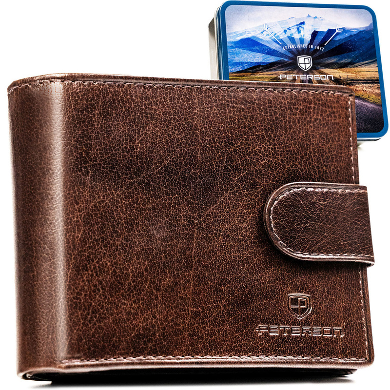 Skórzany męski portfel Peterson PTN N992L-BUF