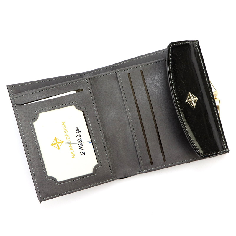 Lakierowana mała damska portmonetka Milano Design