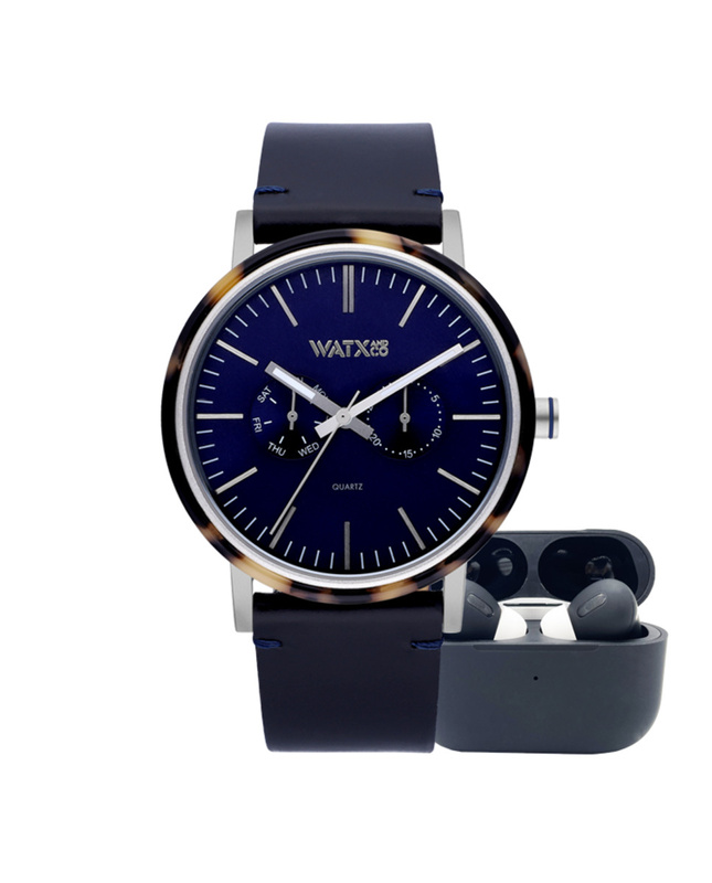 Zegarek WATXANDCO RELOJ3_44. Kwarcowy, Kolor niebieski. Mężczyzna.