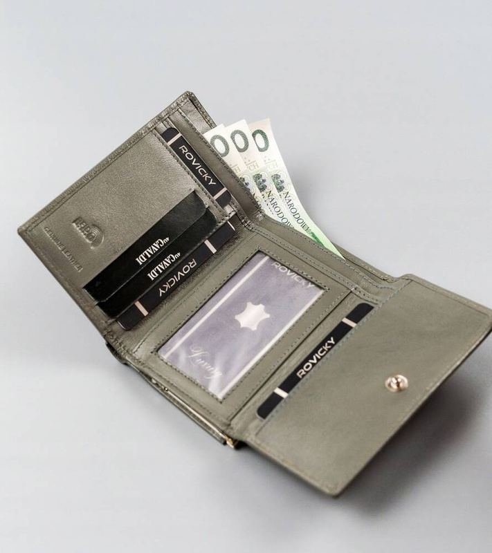 Zgrabna Portmonetka damska skórzana z RFID Cavaldi
