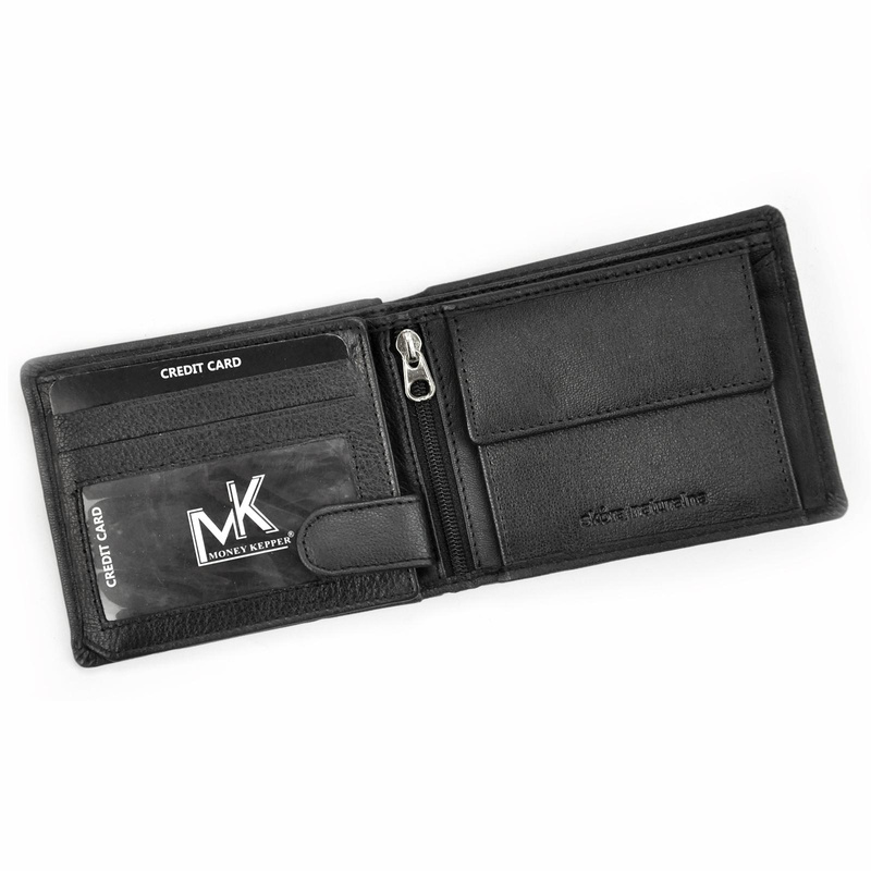 Funkcjonalny Skórzany męski portfel Money Kepper