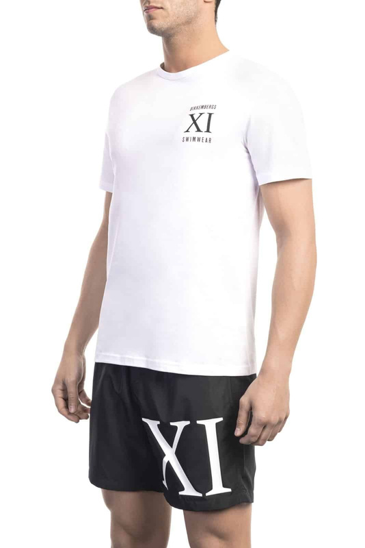 NIEBIESKI T-SHIRT MĘSKI Z KRÓTKIM RĘKAWEM BIKKEMBERGS