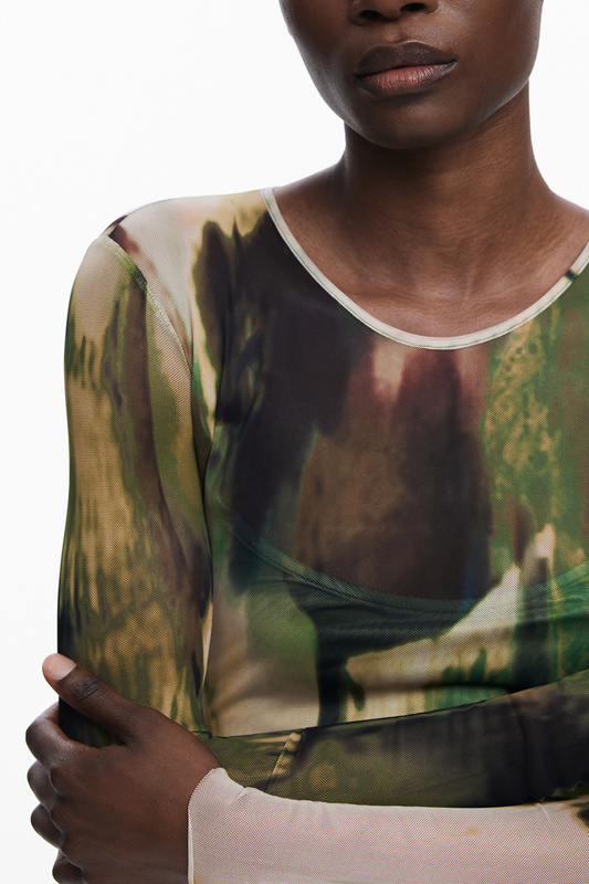 D�UGA SUKIENKA DAMSKA DESIGUAL W KOLORZE ZIELONYM