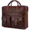 Torba męska skórzana na ramię laptopa duża ciemno-brązowa biznesowa Beltimore N02
