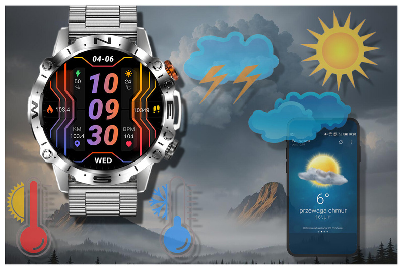SMARTWATCH MĘSKI GRAVITY GT20-1 - AMOLED, DODATKOWY PASEK (sg024a)