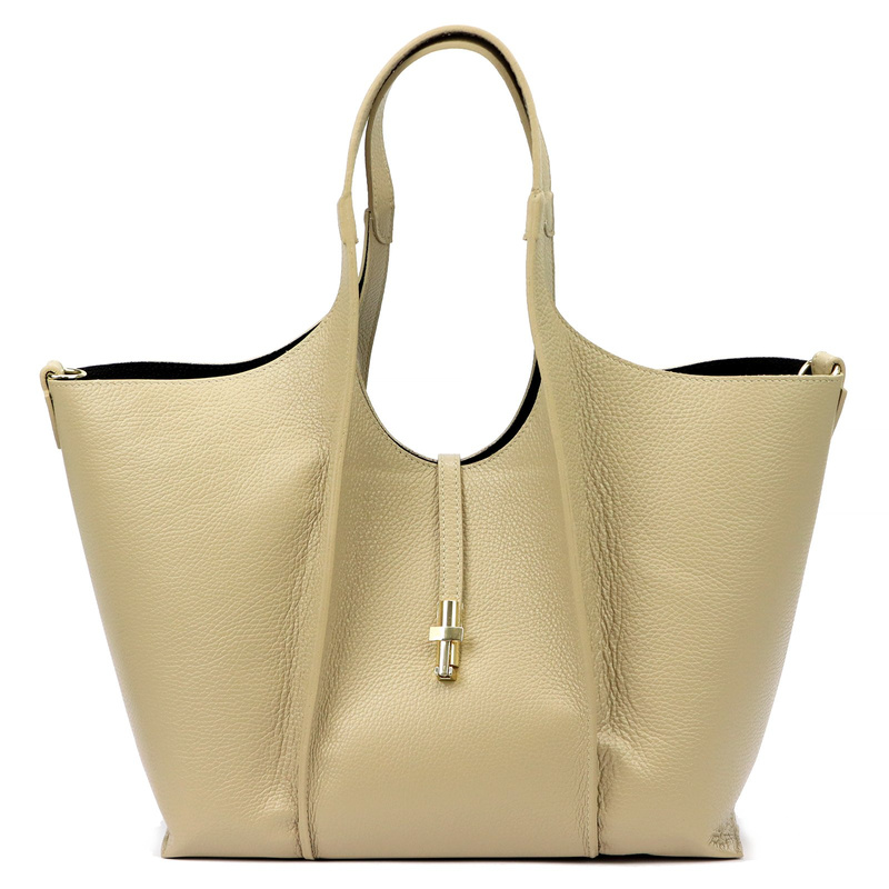 Vera Pelle damska torebka na ramię skóra naturalna shopperbag z paskiem