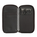 Etui na klucze Nuvola Pelle z prawdziwej skóry z 8 metalowymi haczykami i kieszeniami na karty kredytowe