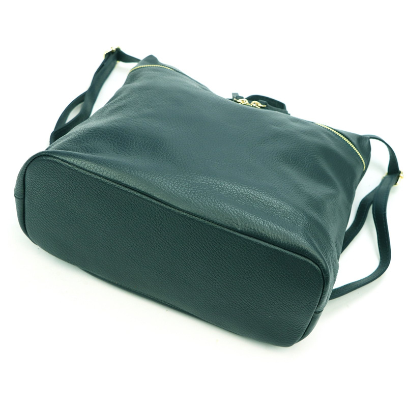 Vera Pelle Damski plecak z prawdziwej skóry duży z kieszeniami miejski