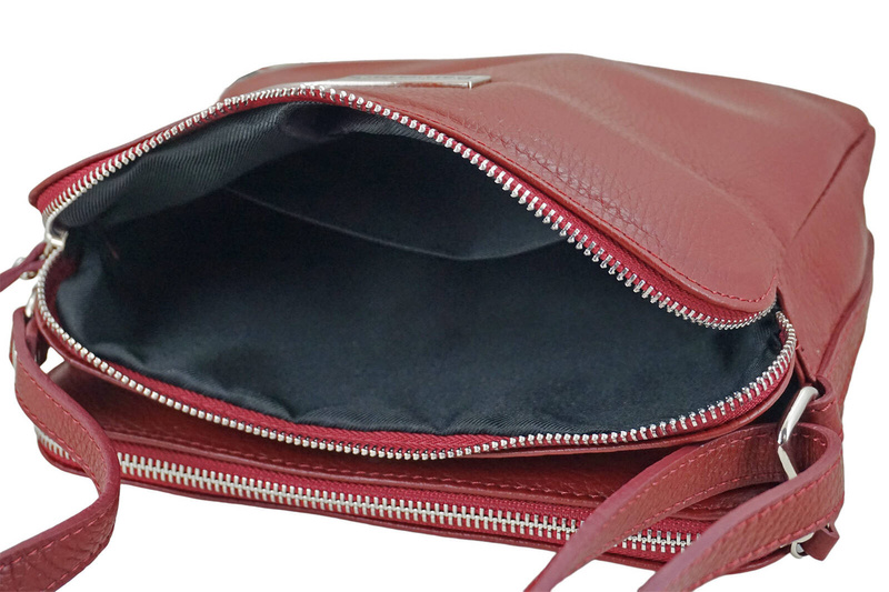 Torebka skórzana damska włoska - Czerwona