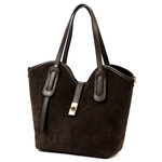 Luka Zamszowa skórzana damska shopperbag na ramię pojemna i stylowa