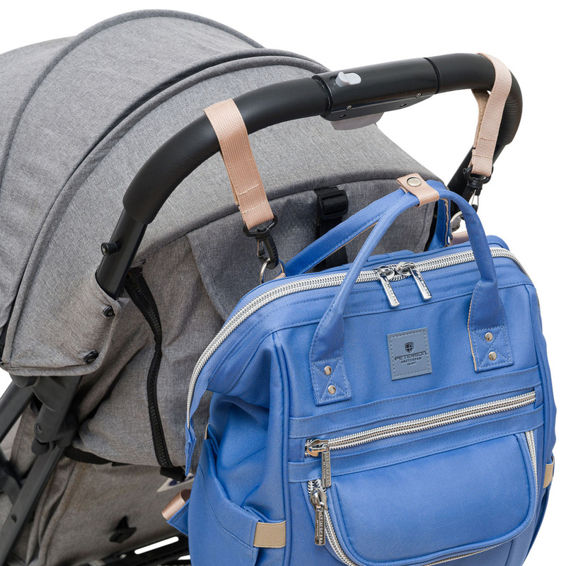 Plecak mommy-bag wykonany z poliestru w niebieskim kolorze - Peterson