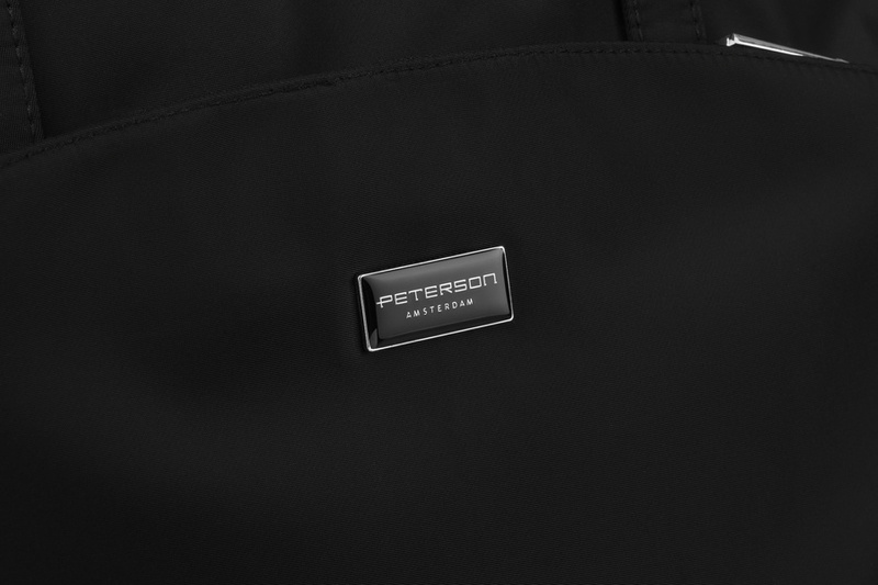 Czarny shopper bag torebka mieszcząca A4 - Peterson