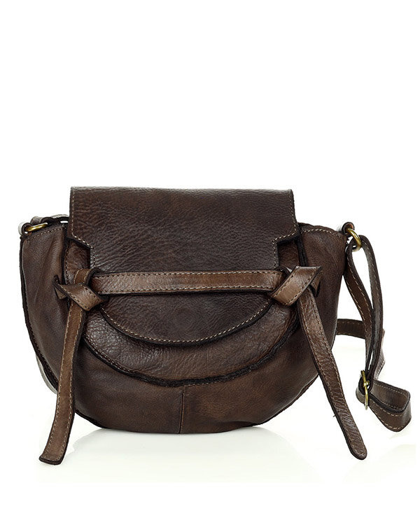 Marco Mazzini Torebka listonoszka skórzana saddle bag brąz caffe