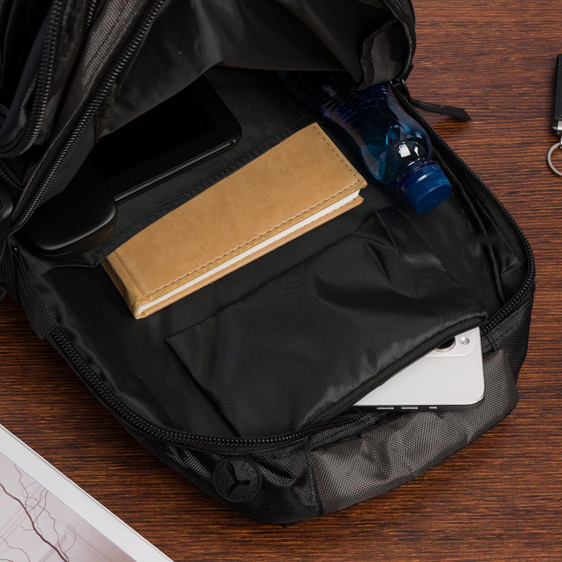 SZARO-CZARNY Solidny 3KOMOROWY plecak miejski SPORTOWY duży M83