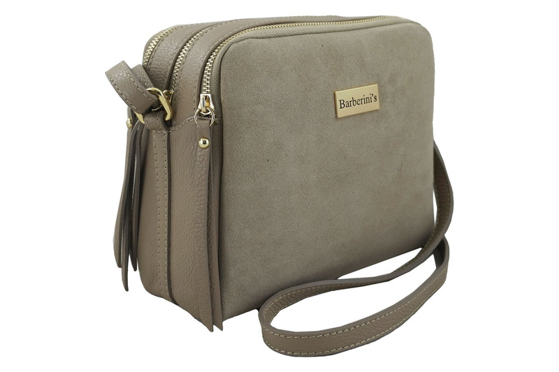 Damska skórzana listonoszka włoska - Beżowa