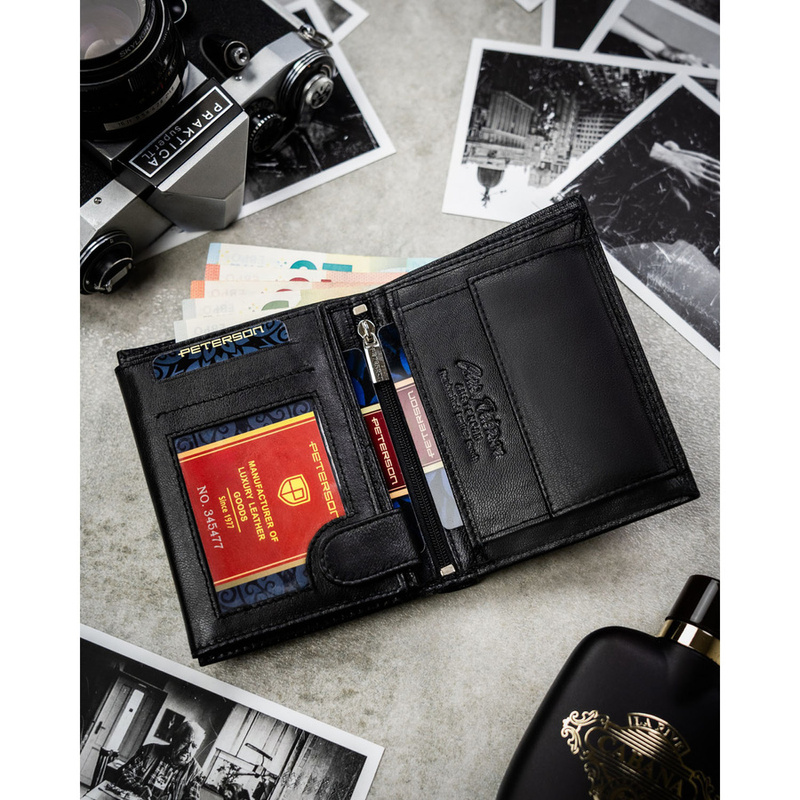 Meski zestaw prezentowy skóra naturalna Peterson PTN SET N4-DOT BLACK