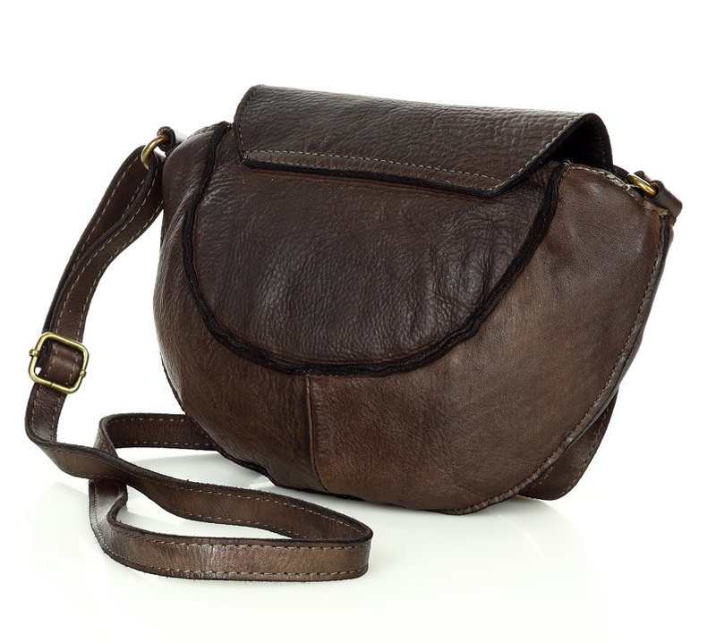 Marco Mazzini Torebka listonoszka skórzana saddle bag brąz caffe