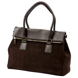 Damski stylowy kuferek do ręki torebka z paskiem na ramię skórzana Luka