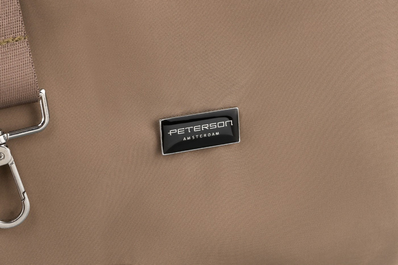 Torebka shopper z paskiem na ramię beżowa - Peterson