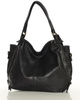 Torba skórzana wysokogatunkowa na ramię styl miejski shoulder leather bag - MARCO MAZZINI czarna