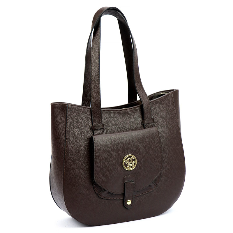 Gregorio duża Skórzana damska shopperbag torebka na ramię z kieszenią