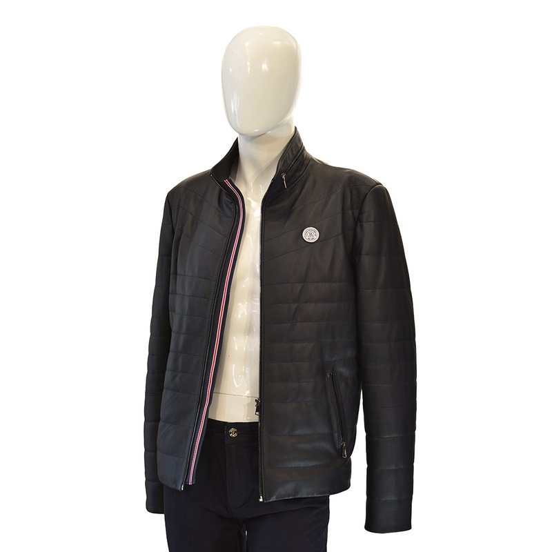 Bukowski całoroczna męska Kurtka skórzana Wojtek pikowana stójka dekolt