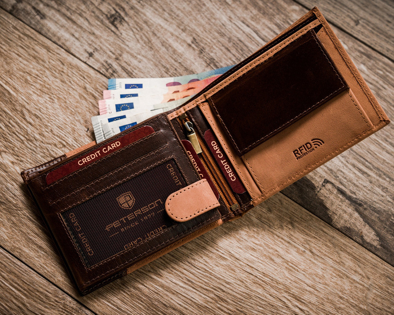 Skórzany męski portfel Peterson PTN N992-SHS