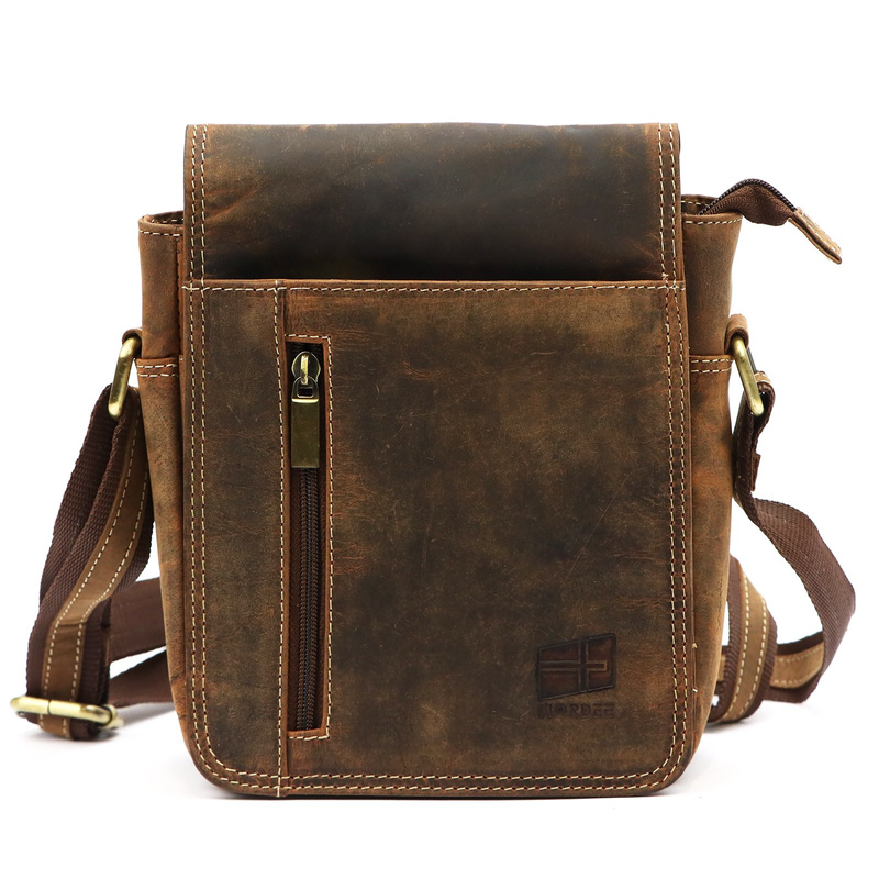 Nordee męska saszetka skóra naturalna torba miejska na ramię z kieszeniami