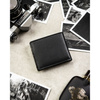 Mały, czarny portfel męski ze skóry naturalnej wyposażony w system RFID - Rovicky