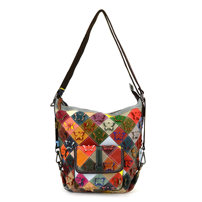 Damska duża torebka i plecak kolorowa mozaika