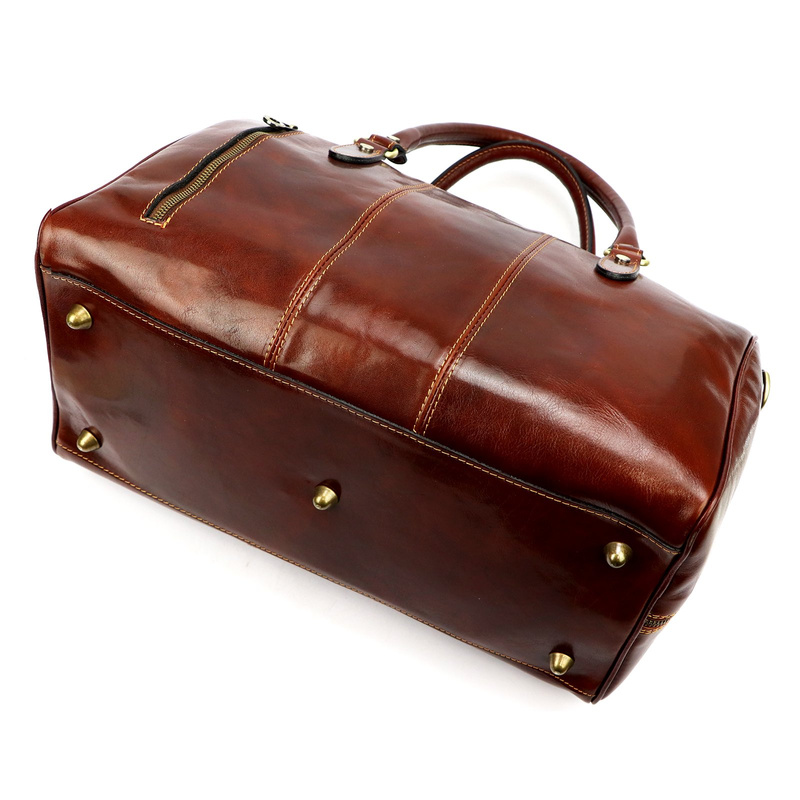 Gregorio podróżna torba skóra naturalna torba weekendowa duża z paskiem