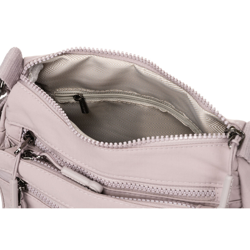 Poręczna torebka damska w kolorze lila zawieszona na regulowanym pasku - Peterson