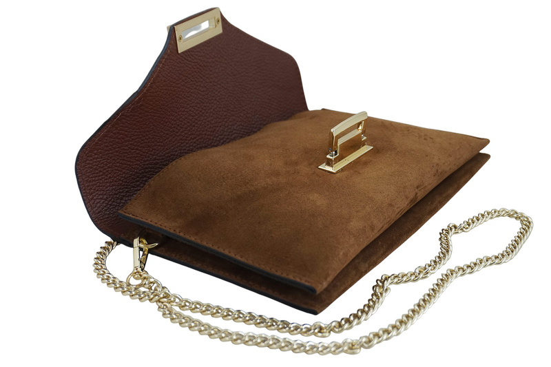 Stylowa kopertówka zamszowa Barberinis - Brązowa