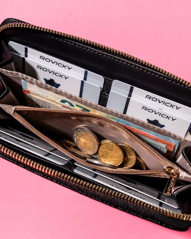 Duży Stylowy portfel damski na zamek od Rovicky