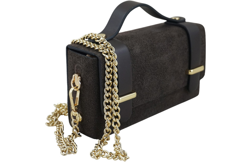 Zamszowa torebka Barberinis wizytowa - Brązowa ciemna