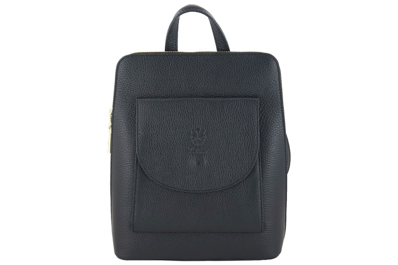 Plecak skórzany / listonoszka - Casual - 2w1 - Różowy pudrowy