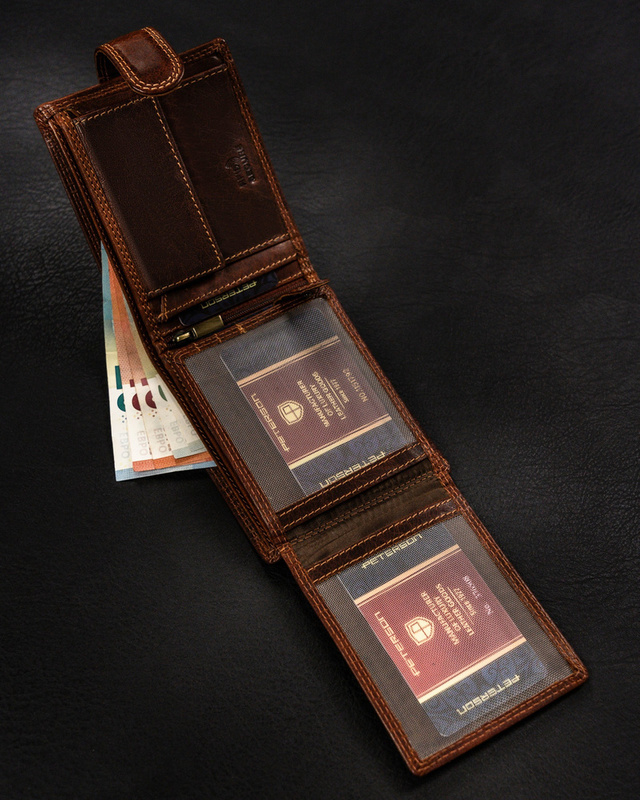 Skórzany męski portfel Peterson PTN WL-0305L-COM