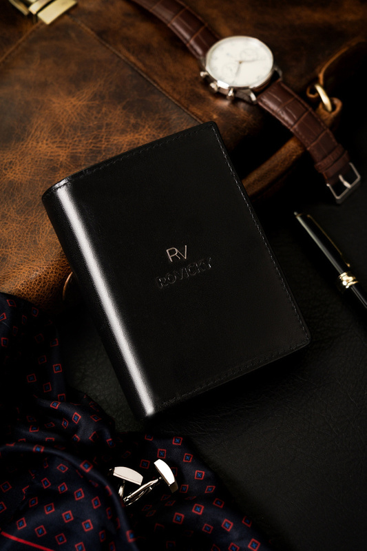 Duży Skórzany portfel męski system RFID Rovicky