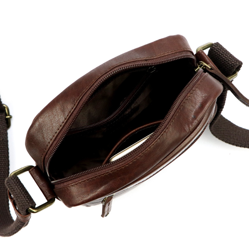 EL FORREST Saszetka męska skóra naturalna torba na ramię z kieszeniami