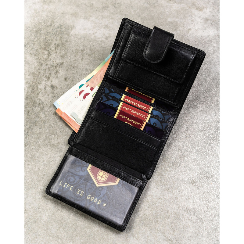 Skórzany męski portfel Peterson PTN RM-12L-BUF