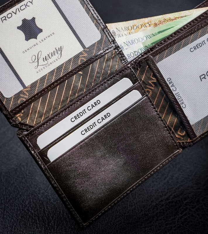 Skórzany rozbudowany portfel męski RFID Rovicky