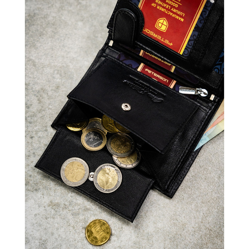 Meski zestaw prezentowy skóra naturalna Peterson PTN SET N4-DOT BLACK