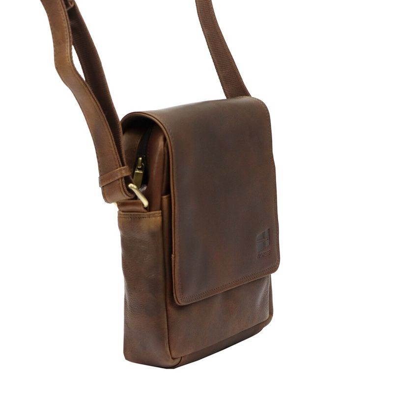 Nordee Miejska pojemna Saszetka męska z naturalnej skóry przez ramię