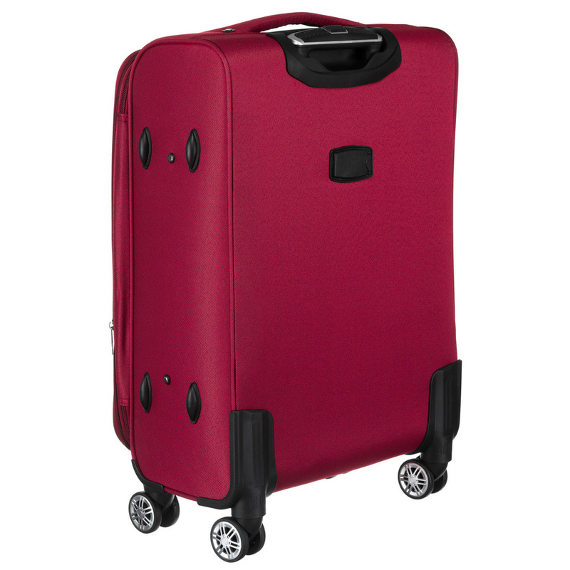 Duża walizka z wytrzymałej tkaniny poliestrowej w czerwono-niebieskim kolorze - Peterson