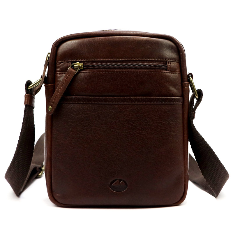 EL FORREST Saszetka męska skóra naturalna torba na ramię z kieszeniami